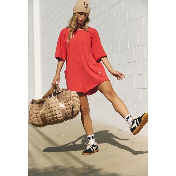 Free People Movement Hot Shot Tee Romper in Winterberry New Size Small - Picture 1 of 7